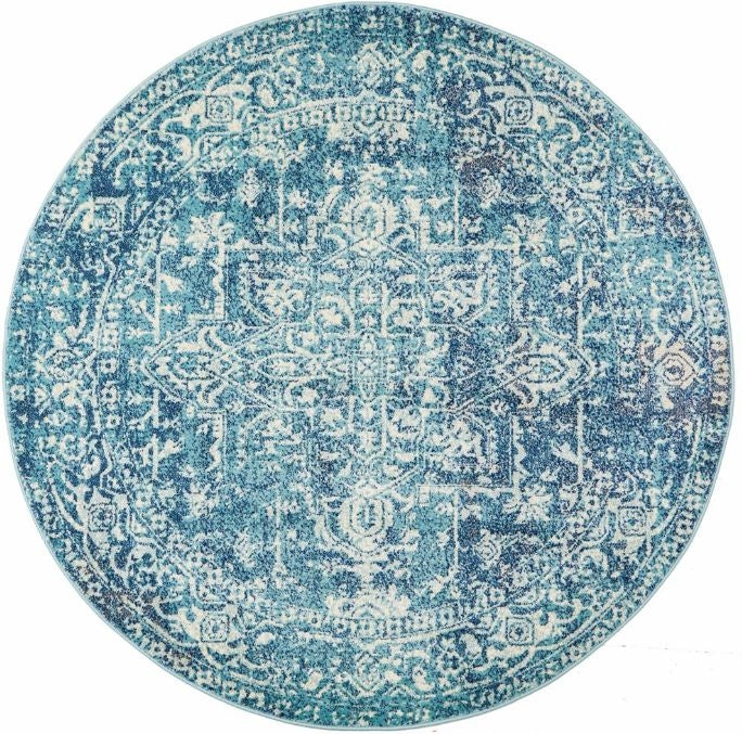 Evoke 253 Blue Round by Rug Culture -240X240CM - ROUND