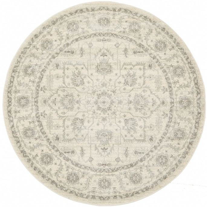 Evoke 261 White Round by Rug Culture -150X150CM - ROUND