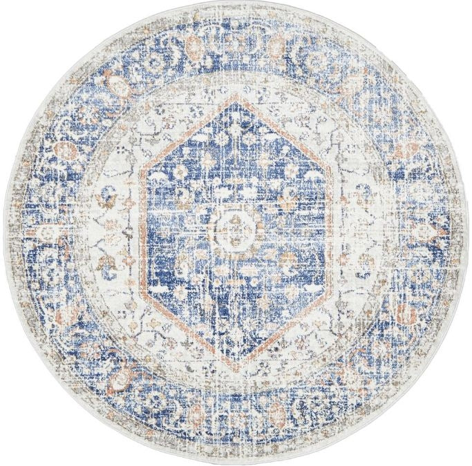 Mayfair Lorissa Blue Round by Rug Culture-150X150CM - ROUND